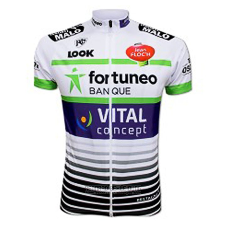 2017 Fahrradbekleidung Fortuneo Vital Concept Wei Trikot Kurzarm und Tragerhose